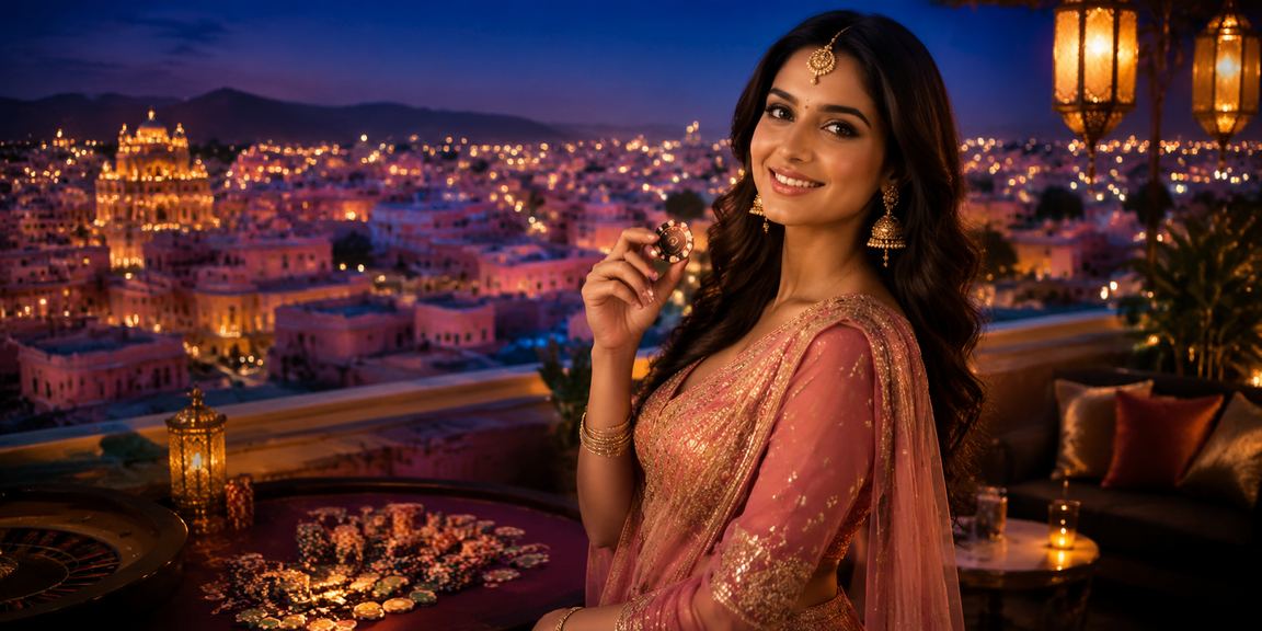 Indian woman in Jaipur using mobile payment app for deposit